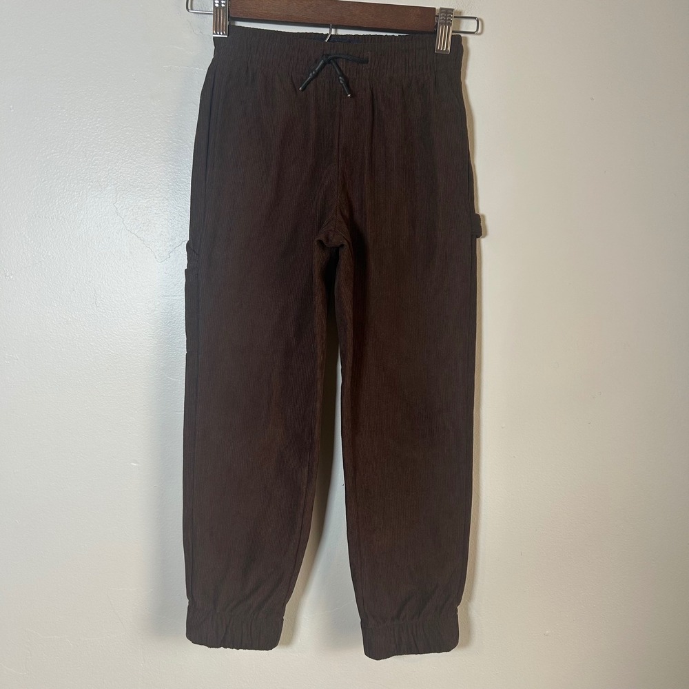 Nomad Kids‎ Brown Corduroy Cargo Pants Elastic Waist Drawstring Size 7 XL